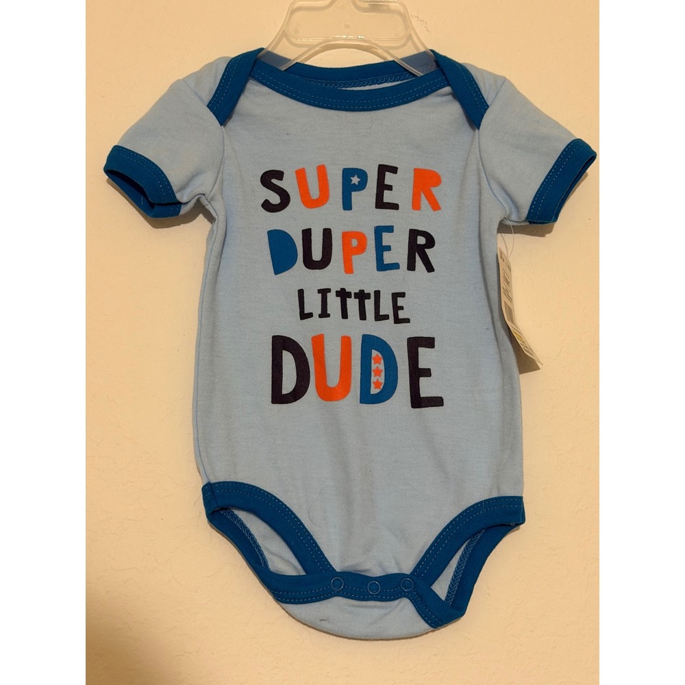 Swiggles Super Duper Little Dude Blue Ringer Bodysuit 3/6 Months NWT